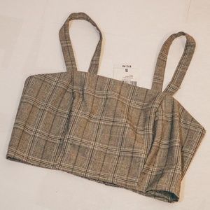 Gray Plaid Crop top from forever 21 NWT